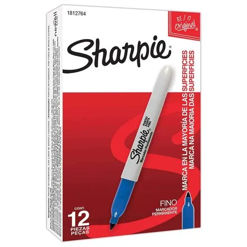 Marcador Permanente Delgado Sharpie c/12 Piezas Azul | CEI-0025
