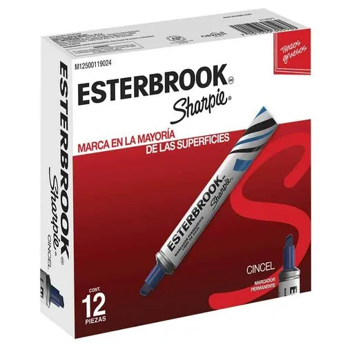 Marcador Permanente Grueso Sharpie Esterbrook c/12 Piezas Azul | CEI-0026