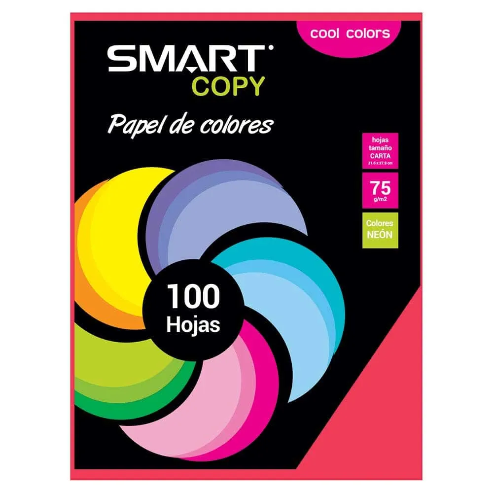 Papel Bond Tamaño Carta Smart Copy c/100 Hojas Rojo | CEI-0028-11