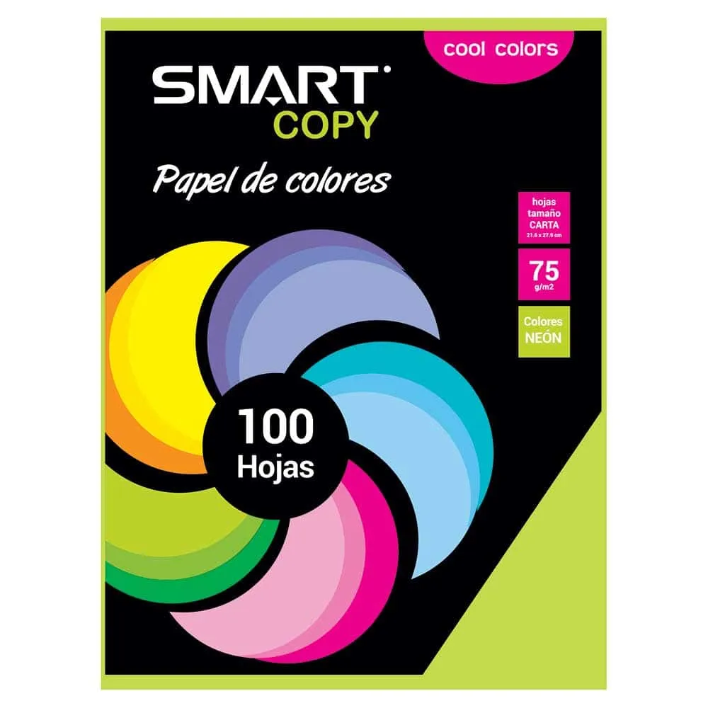 Papel Bond Tamaño Carta Smart Copy c/100 Hojas Verde Limón | CEI-0028-15