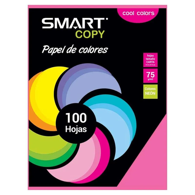 Papel Bond Tamaño Carta Smart Copy c/100 Hojas Rosa Mexicano | CEI-0028-4