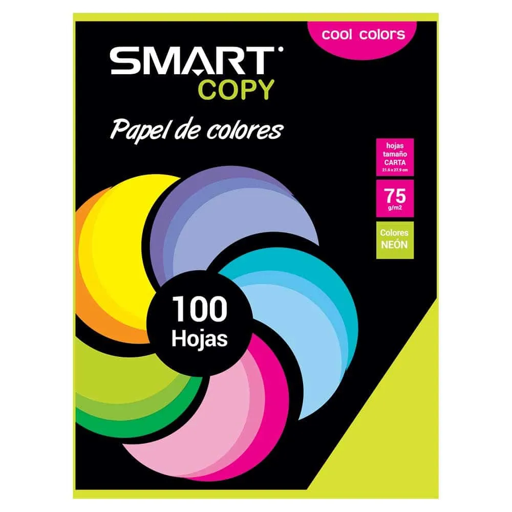 Papel Bond Tamaño Carta Smart Copy c/100 Hojas Verde Eléctrico | CEI-0028-5