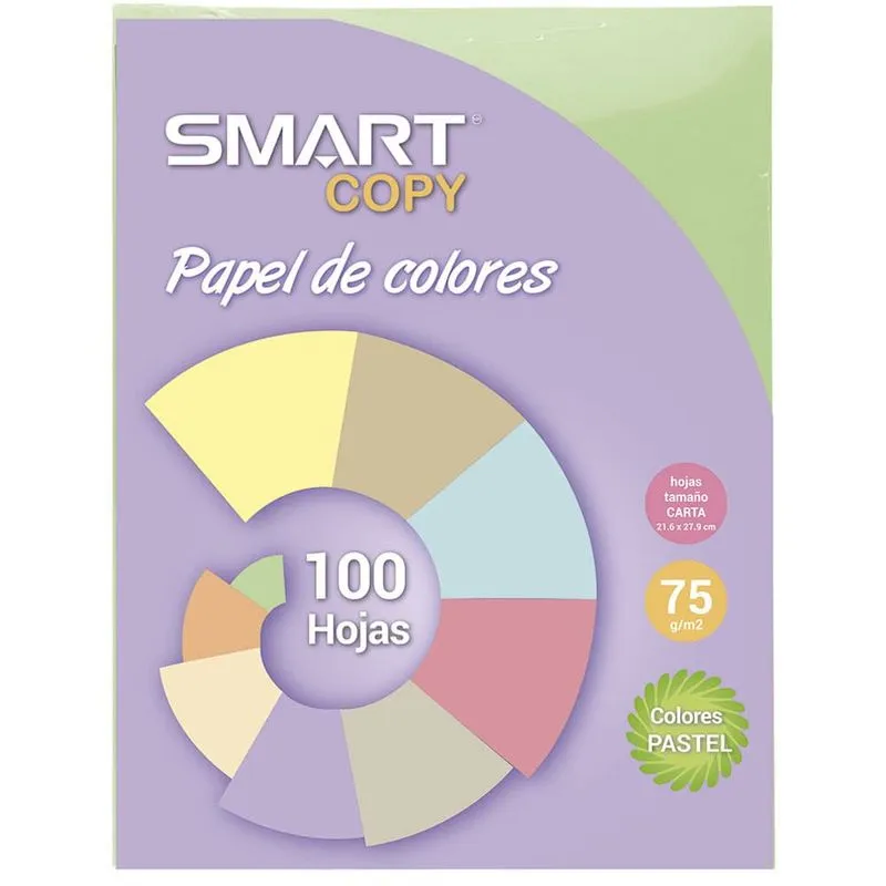 Papel Bond Tamaño Carta Smart Copy c/100 Hojas Verde Pastel | CEI-0028-8