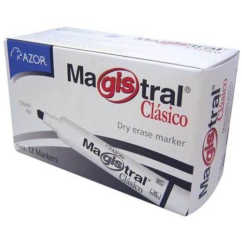Marcador Para Pizarrón Grueso Azor Magistral c/12 Piezas Negro | CEI-0037-1