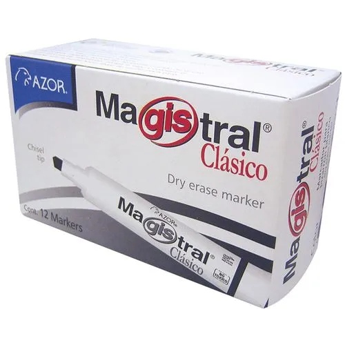 Marcador Para Pizarrón Grueso Azor Magistral c/12 Piezas Azul | CEI-0037