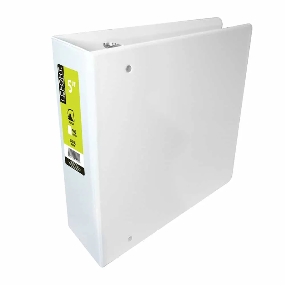 Carpeta con Argolla Tipo D con Ventana Tamaño Carta 5" Lefort Blanco | CEI-0050-2