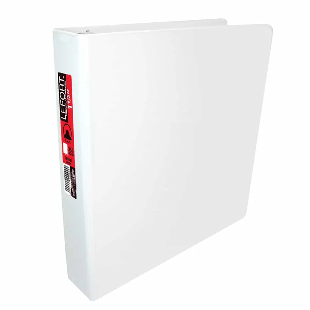 Carpeta con Argolla Tipo O con Ventana Tamaño Carta 1.5" Lefort Blanco | CEI-0050-4