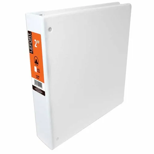 Carpeta con Argolla Tipo O sin Ventana Tamaño Carta 2" Lefort Blanco | CEI-0050-5