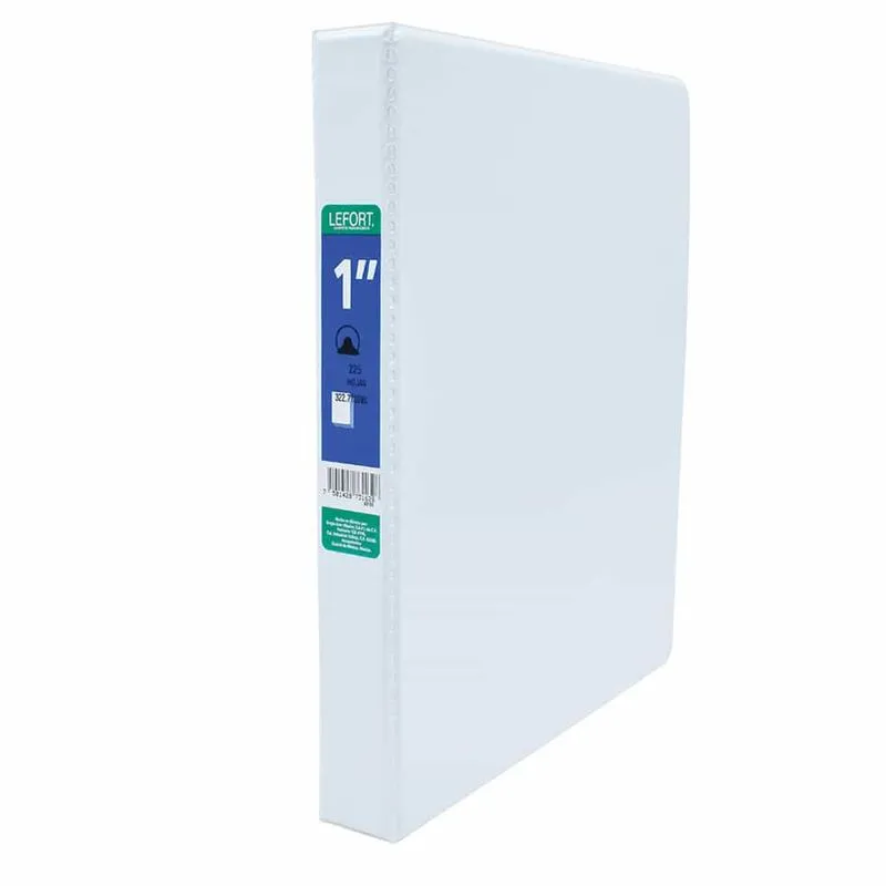 Carpeta con Argolla Tipo O sin Ventana Tamaño Carta 1" Lefort Blanco | CEI-0050-6