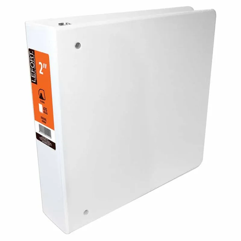 Carpeta con Argolla Tipo D con Ventana Tamaño Carta 2" Lefort Blanco | CEI-0050