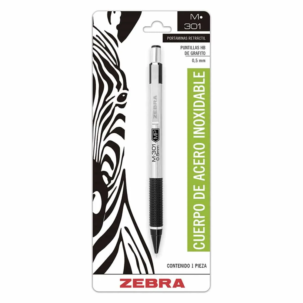 Portaminas Zebra M-301 de 0.5 mm Acero Inoxidale | CEI-0063-2