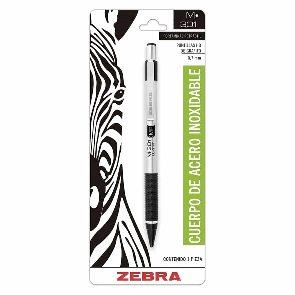 Portaminas Zebra M-301 de 0.7 mm Acero Inoxidable | CEI-0063-4