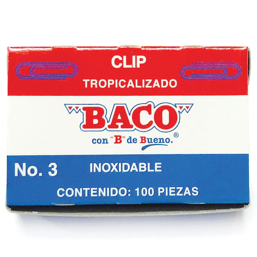 Clip Tropicalizado Redondo Baco Número 3 Caja c/100 Piezas, 24mm | CEI-0068-5