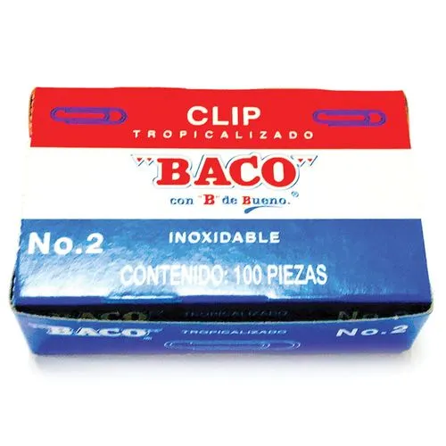 Clip Tropicalizado Redondo Baco Número 2 Caja c/100 Piezas, 28mm | CEI-0068