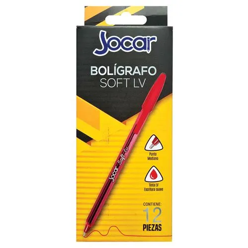 Bolígrafo Punto Mediano Jocar c/12 Piezas Rojo | CEI-0071-2