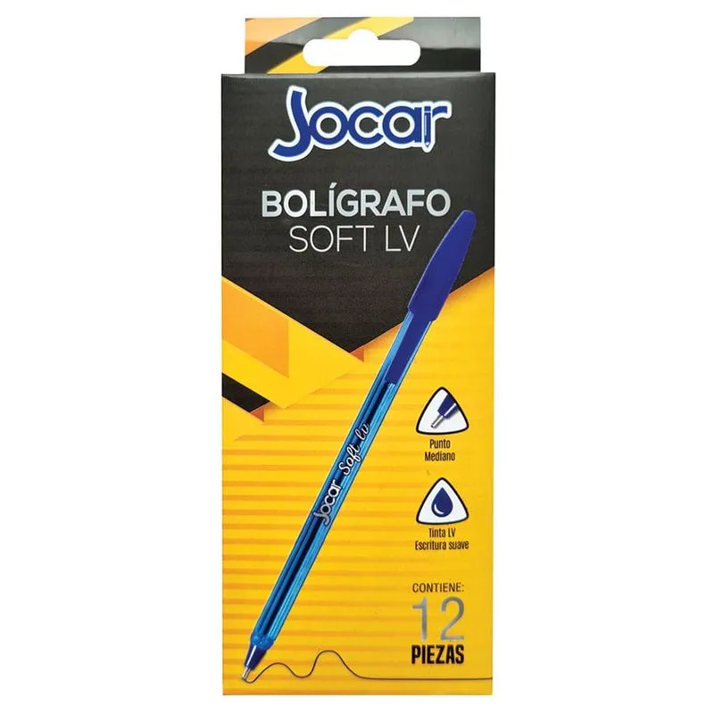 Bolígrafo Punto Mediano Jocar /12 Piezas Azul | CEI-0071