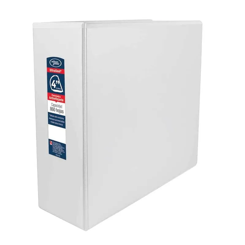 Carpeta con Argolla Tipo D con Ventana Tamaño Carta 4" Wilson Jones Blanco | CEI-0115-2