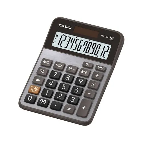 Calculadora de Escritorio Casio MX120BS Negro y Gris de 12 Dígitos | CEI-0228