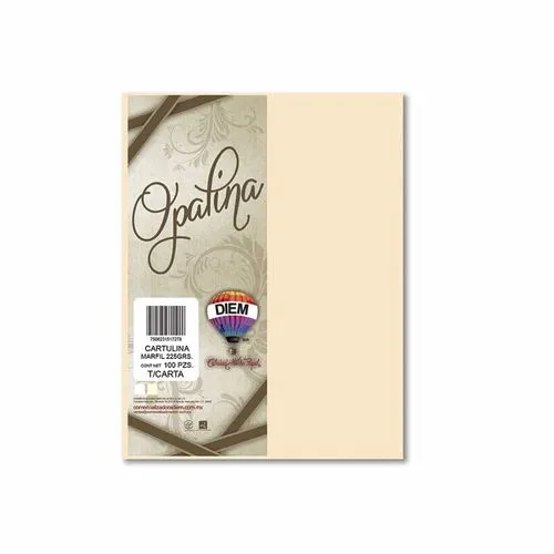 Cartulina Opalina DIEM Tamaño Carta con 100 Hojas, 225 grs. Marfil | CEI-0247