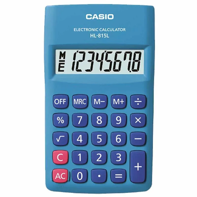 Calculadora de Bolsillo Casio Azul de 8 Dígitos | CEI-0347-2