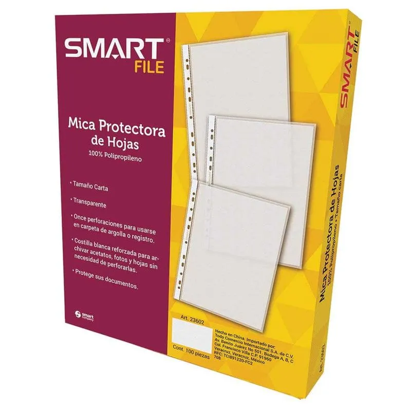 Mica Protectora Transparente Smart Tamaño Carta Paquete c/100 Piezas | CEI-0049