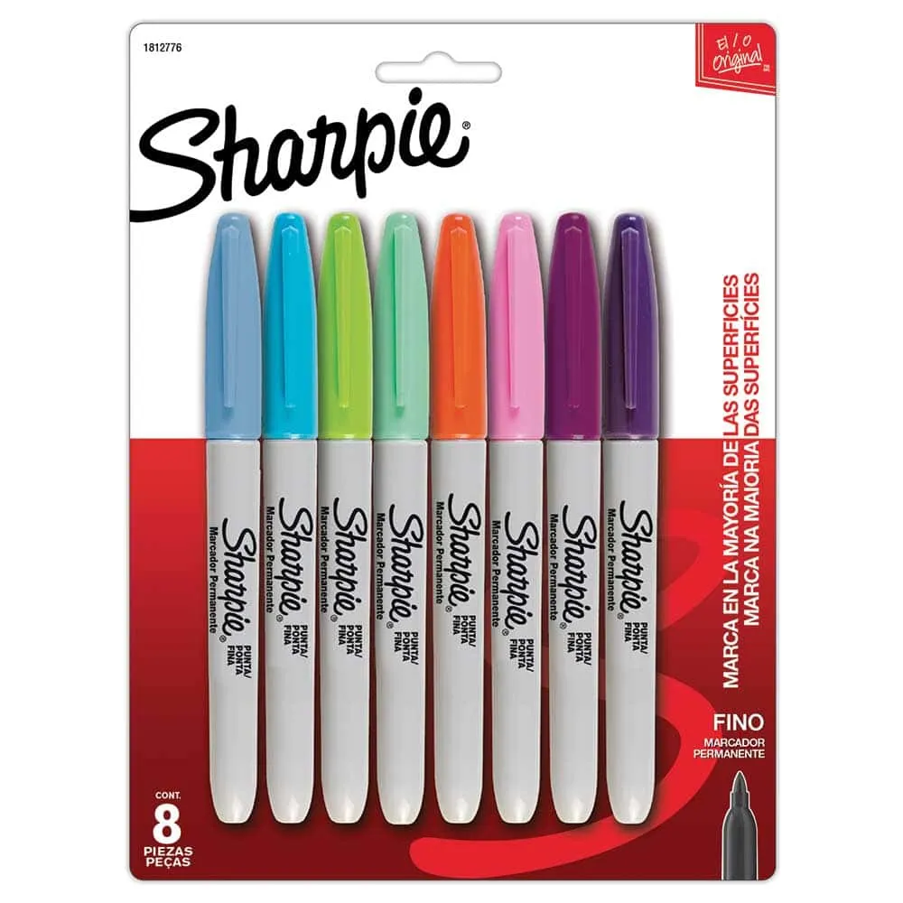 Marcador Permanente Sharpie Fashion Delgado c/8 Piezas Surtido | CEI-0025-10