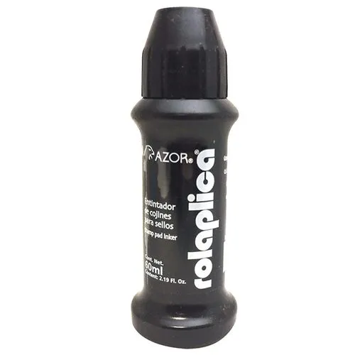 Tinta para Sellos Azor Negro 60 ml Rolaplica | CEI-0114-1
