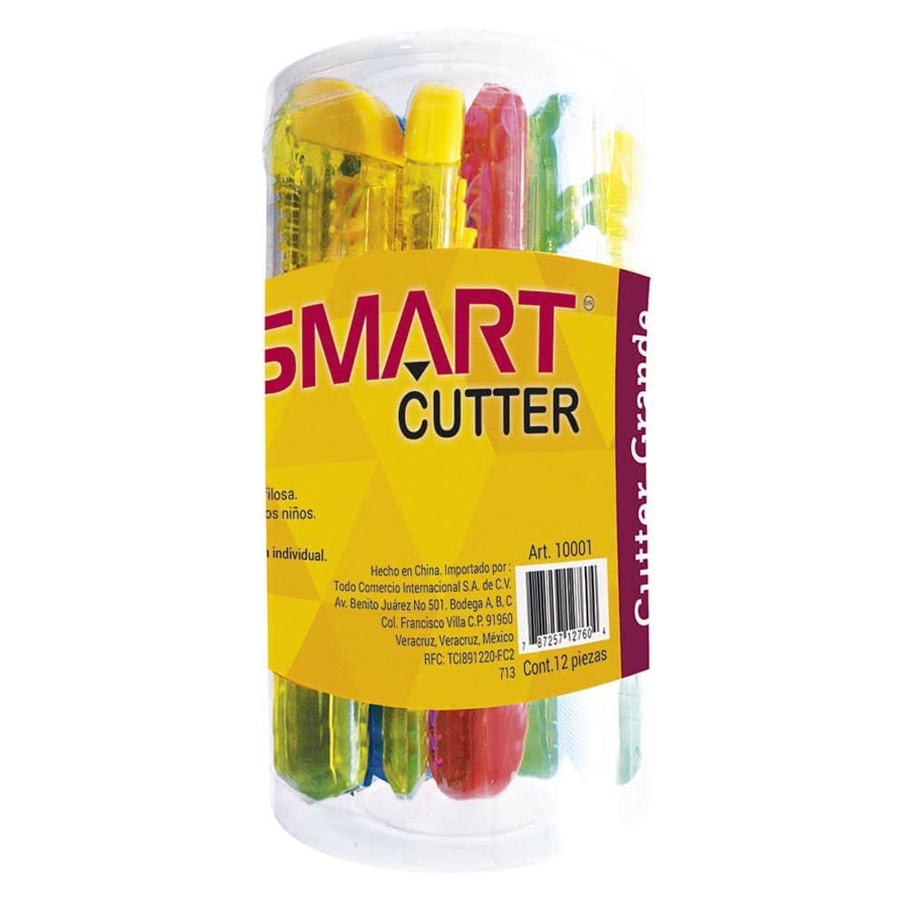 Cutter Grande Smart Bote Transparente c/12 Piezas | CEI-0187-111