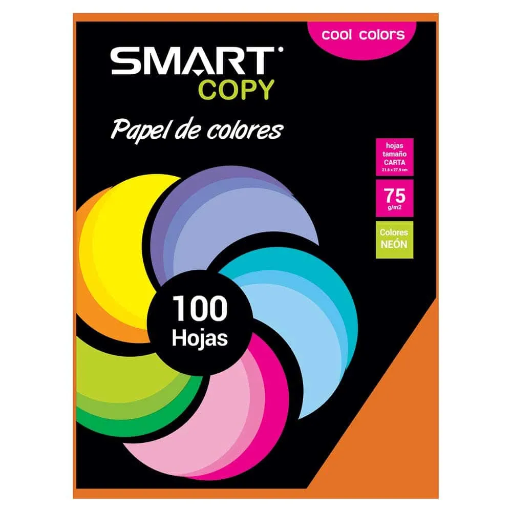 Papel Bond Tamaño Carta Smart Copy c/100 Hojas Naranja | CEI-0028-19