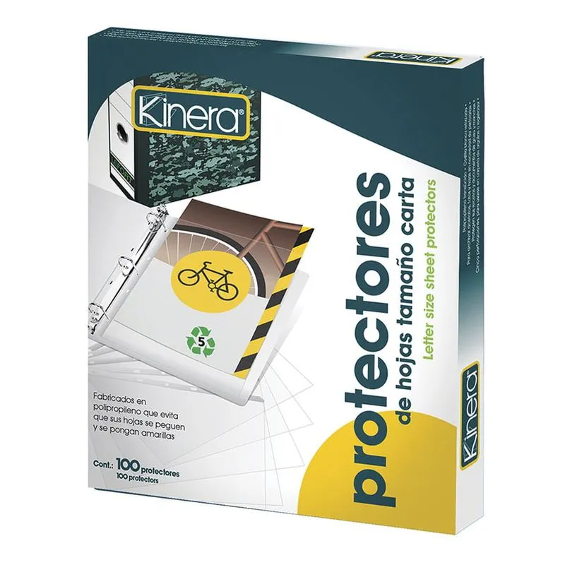 Mica Protectora Transparente Kinera Tamaño Carta c/100 Piezas | CEI-0049-2