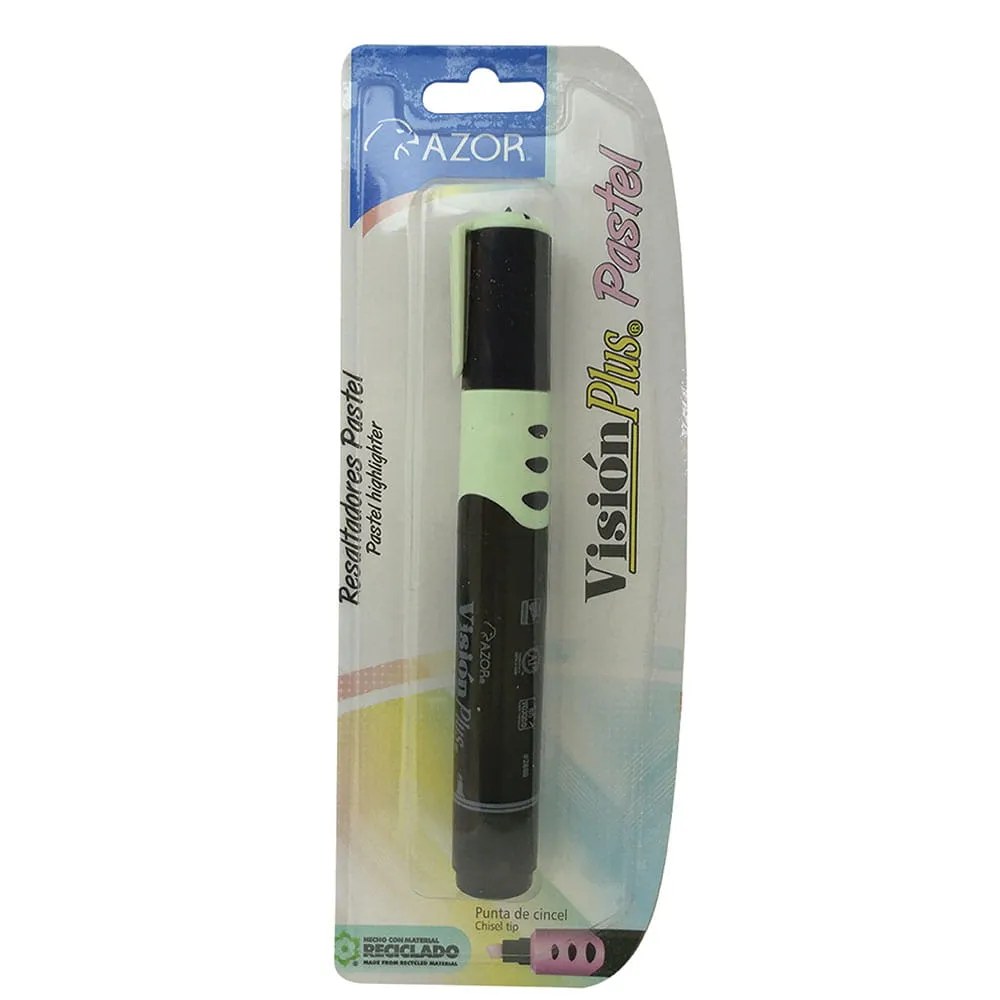 Marcador Fluorescente Azor Visión Plus Grueso Verde Pastel | CEI-0108-7