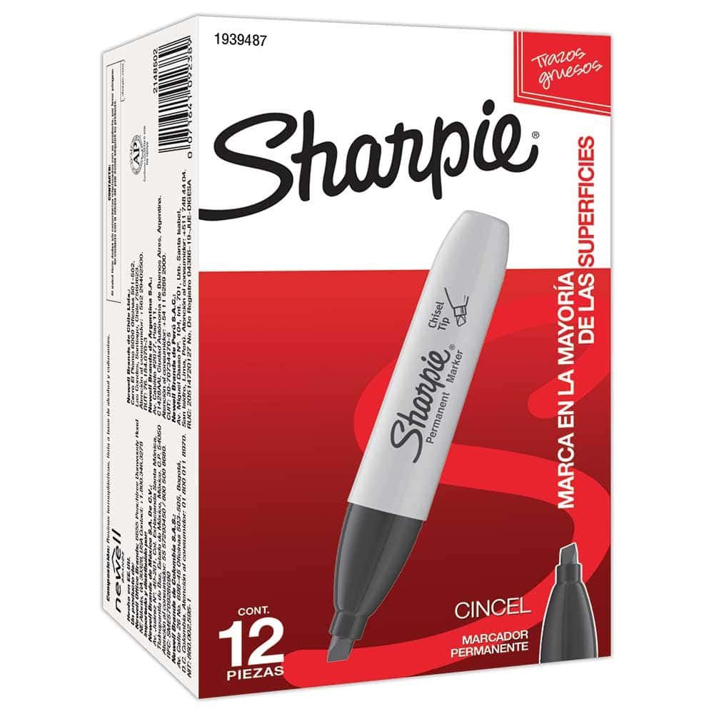Marcador Permanente Sharpie Chisel Grueso c/12 Piezas Negro | CEI-0363