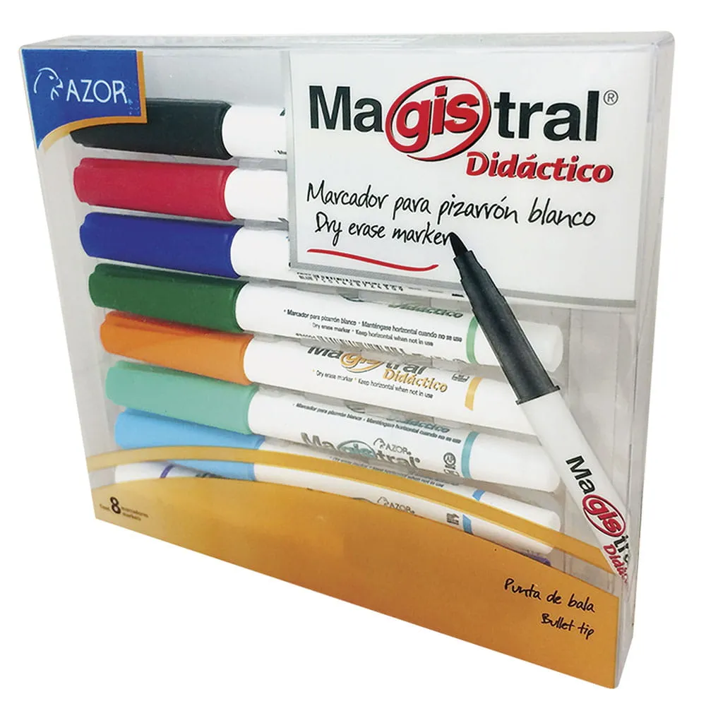 Marcador Para Pizarrón Magistral Punto Fino c/8 Piezas Surtido | CEI-0494-5