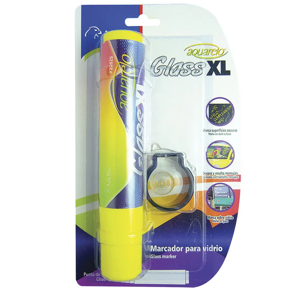 Marcador para Vidrio Aquarelo Glass Xl Grueso Amarillo | CEI-0544-2