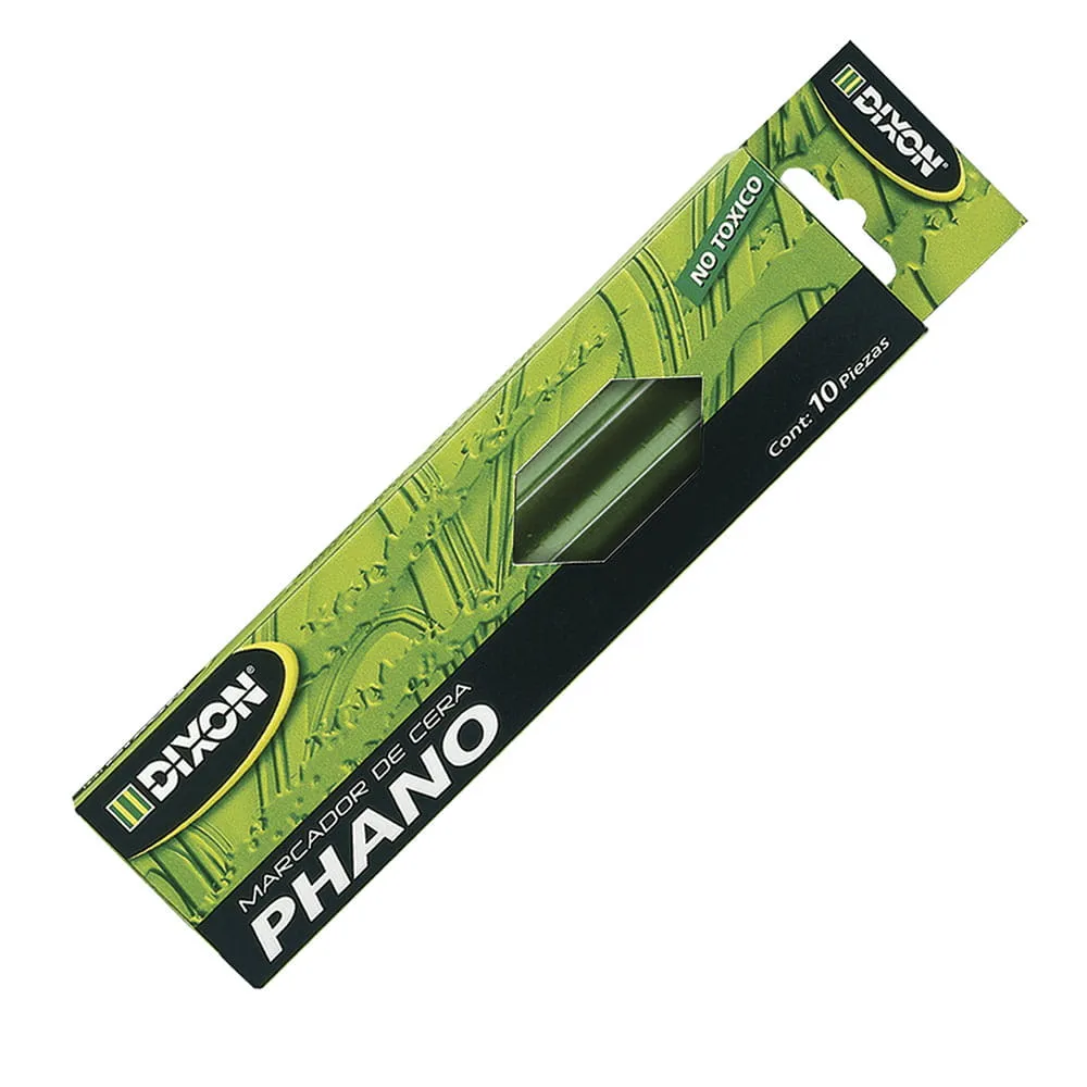 Marcador de Cera Dixon Phano c/10 Piezas Verde | CEI-0650-2